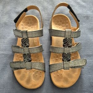 Silver Sandles With Adjustable Velcro Straps